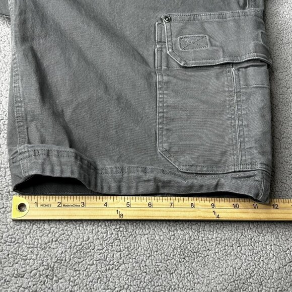 Duluth Trading Shorts Mens 42 Gray Flex Fire Hose Cargo Relaxed Fit Stretch 10" - Picture 11 of 11